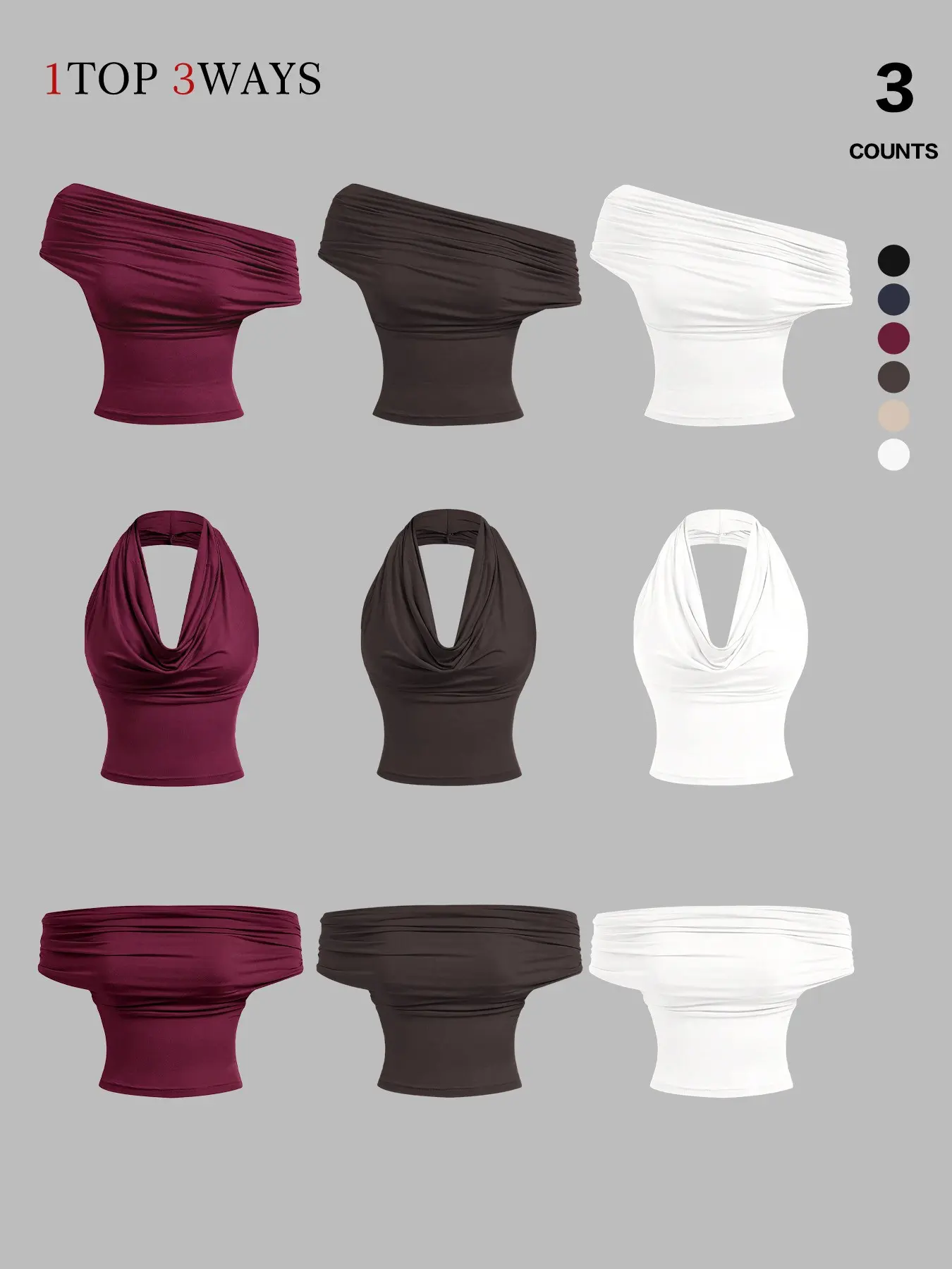 Burgundy + Dark Coffee + Off-White