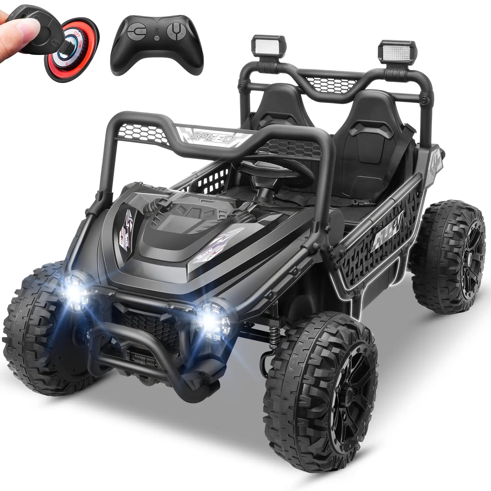【New】Hikole 24V 2-Seater Ride-On UTV for Big Kids – Remote Control, Metal Frame, Wide Seat & Suspension | Ages 4-8 kid electric utv car,SummerVibes