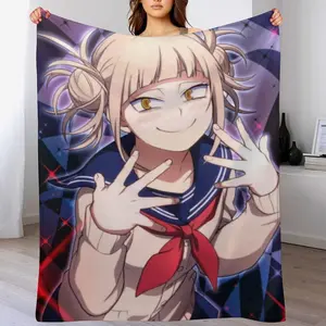 My Hero Academia Himiko Toga Anime Throw Blanket, Soft Flannel Toga Blanket, Cozy Anime Decor for Couch Bed, Anime Lover Gift