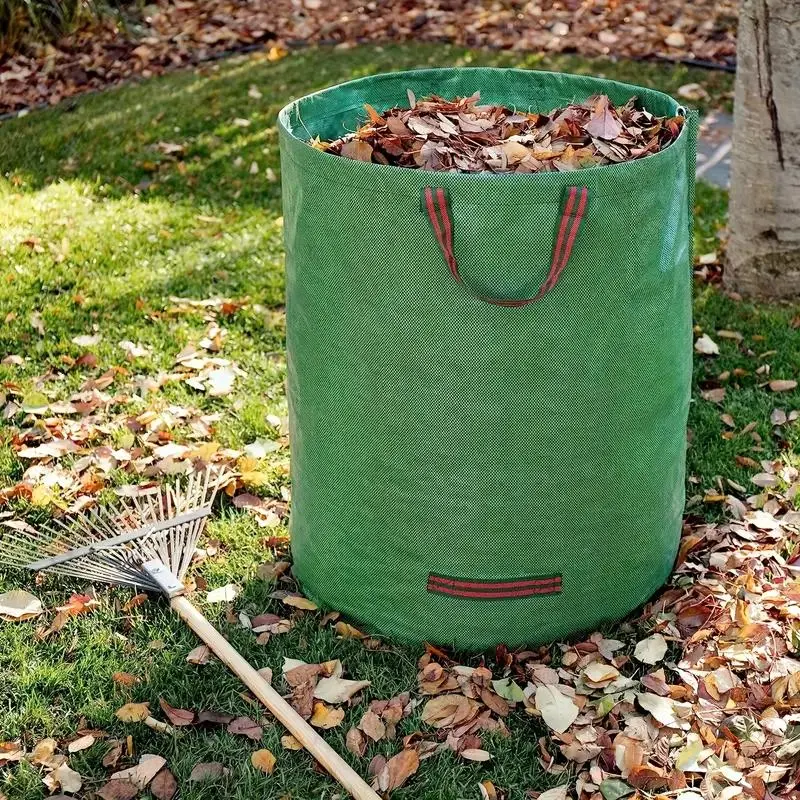 Large Capacity Leaf Bag, Leaf Collector Bag with Handle, Garden Waste Bag, Leaf Bag for Lawn, Pool, Garden Waste, Platform, Laundry Room and Garbage