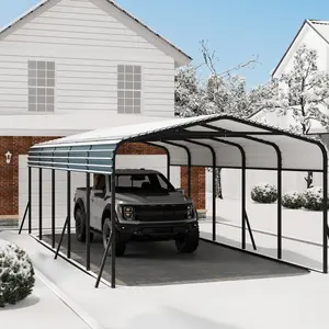 Garvee 12'X24' Metal Carport Kits, Heavy Duty Galvanized Steel Carport with Roof, 8.5' Height Outdoor Garage Shelter for Cars, Trucks, Boats, Tractors & RVs