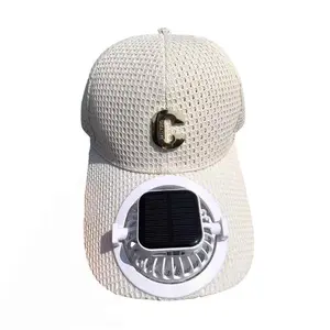 New solar-powered rechargeable fan hat with extended brim, mesh for breathability, sun protection, couple's style sunshade baseball cap