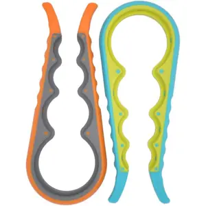 2 count Multi-Purpose Colourful Adjustable Rubber Strap Wrench Grip/Tighten Bottle Jar Can Opener for Small Hands, Seniors or Anyone Who Suffers from