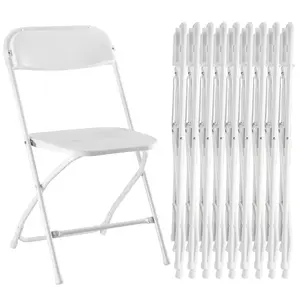 10 Pack Folding Chairs with Padded Vinyl Cushion Chairs with Comfortable Cushion and Durable Steel Frame for Home and Office, for Indoor and Outdoor Events (Black Vinyl Seating 4 Pack)Folding Chair, Indoor Outdoor Portable, Stackable for Events, Offices