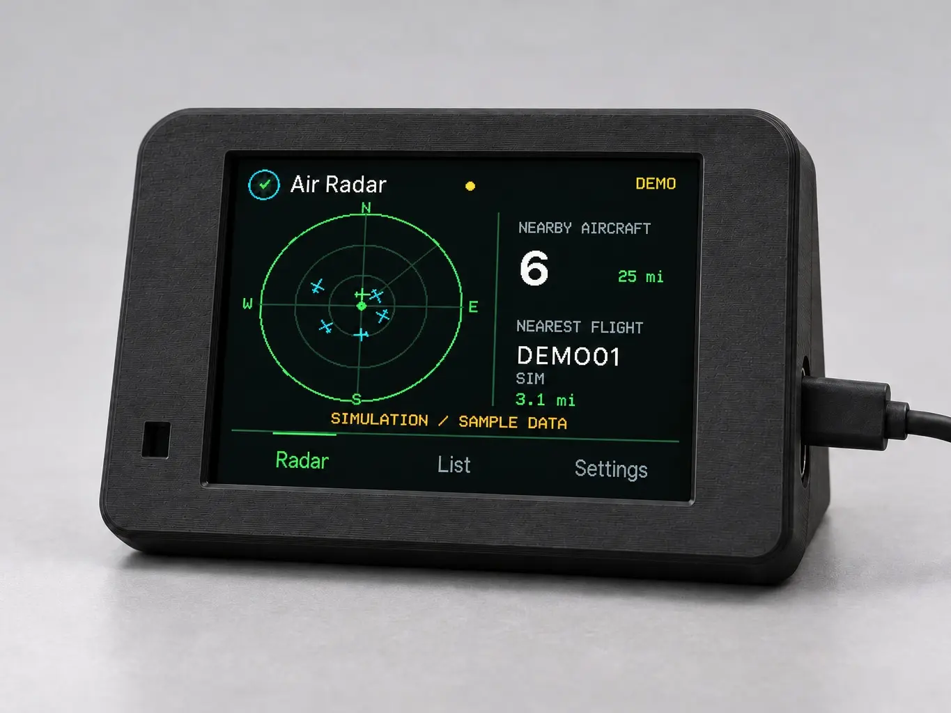 Wi-Fi Flight Tracker, 2.8-Inch Touchscreen Aircraft Radar Display, Aviation Gift for Pilots
