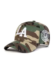 Unisex La Camo Camouflage Pattern Baseball Cap, Adjustable Sun Protection Hat, Outdoor Hats Travel Beach Vacation, Casual Fitted Letter Pattern