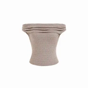 Cider Off-shoulder Gingham Tank Top