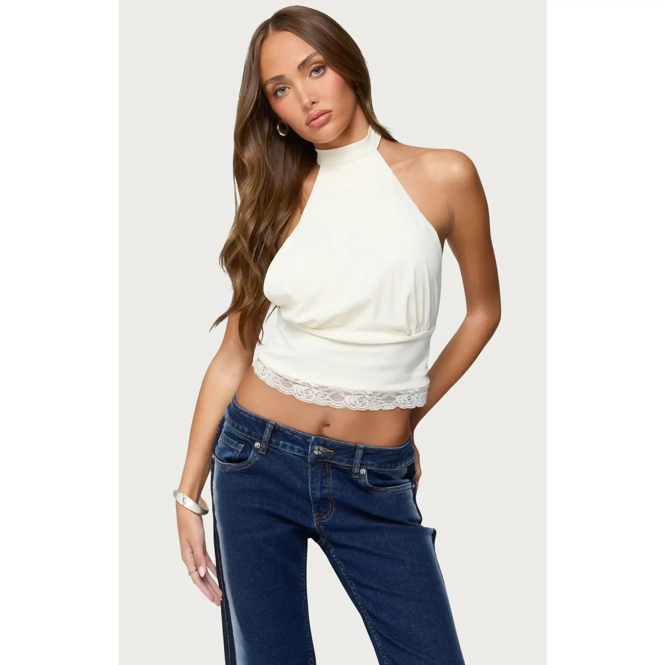 Edikted Women's Sandra Lacey High Neck Halter Top