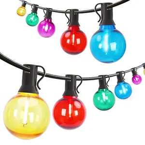 25FT/50FT US Plug Colorful Outdoor String Lights, Waterproof Multi-Color Garden Lights, Outdoor Fairy Lights for Patio, Yard, Balcony, Garden, Festival Party Decorative Lights