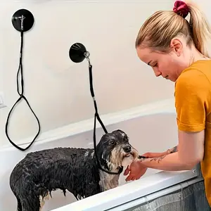 Adjustable Dog Bathing Restraint System with Anti-Slip Cup & Safety Strap