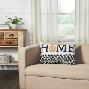 Sable Ann Buffalo Check Home Pumpkin Ruffle Pillow