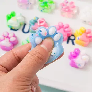6/12pcs Mini Cartoon Cute Multicolor Cat Paw Stress Relief Toy, Cool Ice Texture, Unisex, Perfect for Relaxation and Fun