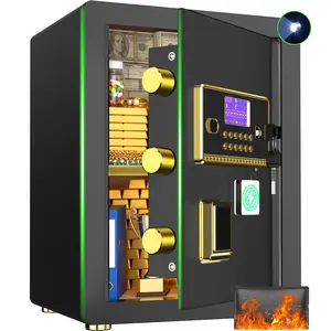 RXDSAFE 3.2 Digital Safe for Home Smart Alarm LED Light Digital Keypad Lock Adjustable Shelf Secure Storage for Valuables Fireproof Waterproof Safe Bag Indoor Security Heavy Duty Safety