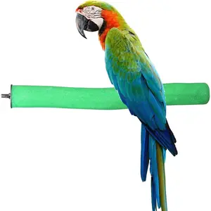 Rough-surfaced Nature Wood Stand Toy Branch for Parrots (Straight Perch, L)