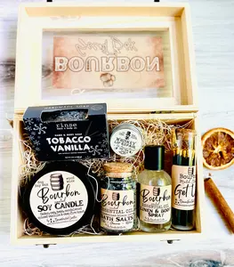 Bourbon Whiskey Wooden Gift Box - Bourbon Themed Scent Box -  Handmade/organic/natural - Essential Oil