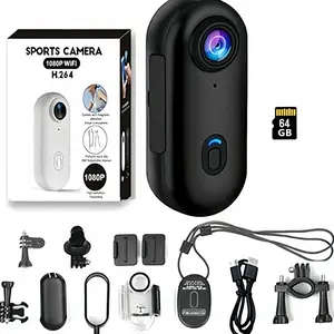 ALANO  Thumb Action Camera – Compact Magnetic BodyCam with Spring Clip, Hands-Free POV Recording for Cycling, Motorcycle, Pets, and Vlogging