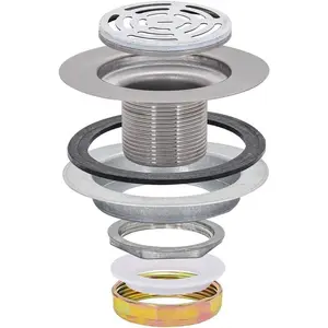 Ez-Flo Mobile Home 1-1/2" Flat Top Chrome Shower Drain 30031