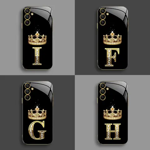 Galaxy A15 Mobile Phone Case, High-End Crown Electroplated Gold Edge Casing, Business Simple Style Cover with Shockproof Protection, Anti-Fall, Anti-Fingerprint, Affordable-888