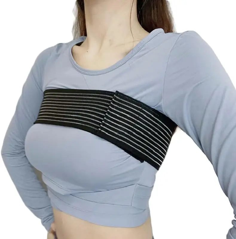 High-Impact Breast Stabilizer Band - Latex-Free, Elastic, No-Bounce, Adjustable Post-Surgery Bra Strap for Large Breasts, Elasticity