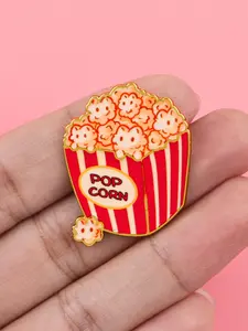 Kawaii Design Popcorn Enamel Pin Brooch Lapel Badge, Fashion Clothing Hat Backpack Decoration Accessory, Perfect Gift for Her