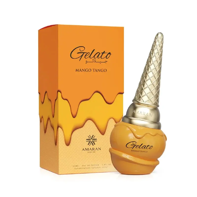 Amaran Mango Tango Gelato Unisex EDP Fragrance - 3.4 oz (100ml) Liquid, Adults, Fruity Tropical, Jasmine, Vanilla, Coconut, Wood Notes, Long-Lasting, Regular Edition, Stylish Addition