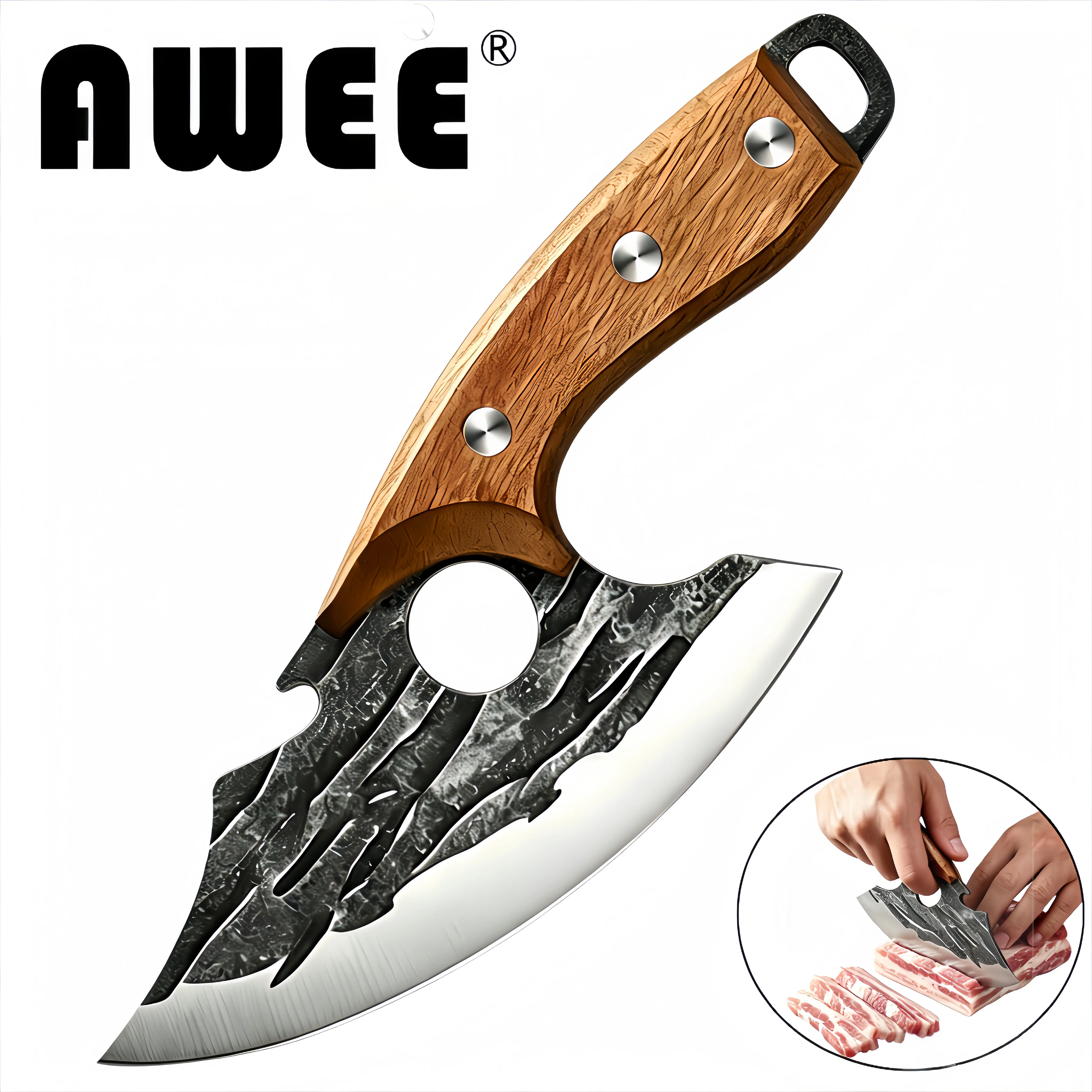 2-in-1 Forged Cleaver + Bottle Opener | Compact, Durable, Ideal for Meat Prep & Picnics