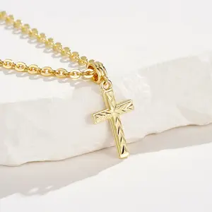 KISSYAN Layered Cross Necklace for Women, 14K Gold Plated Cubic Zirconia Pendant Necklaces Cross Faith Necklaces, Gold Cross Choker Trendy Jewelry Gifts for Women
