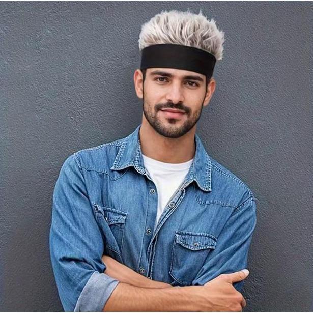 Men's wig knitted hat, fashionable hip-hop brimless hat, trendy knitted hat, men's party cosplay accessories