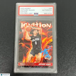 2023-24 Panini NBA Hoops Ignition #26 Anthony Black Signed Card AUTO PSA Slabbed