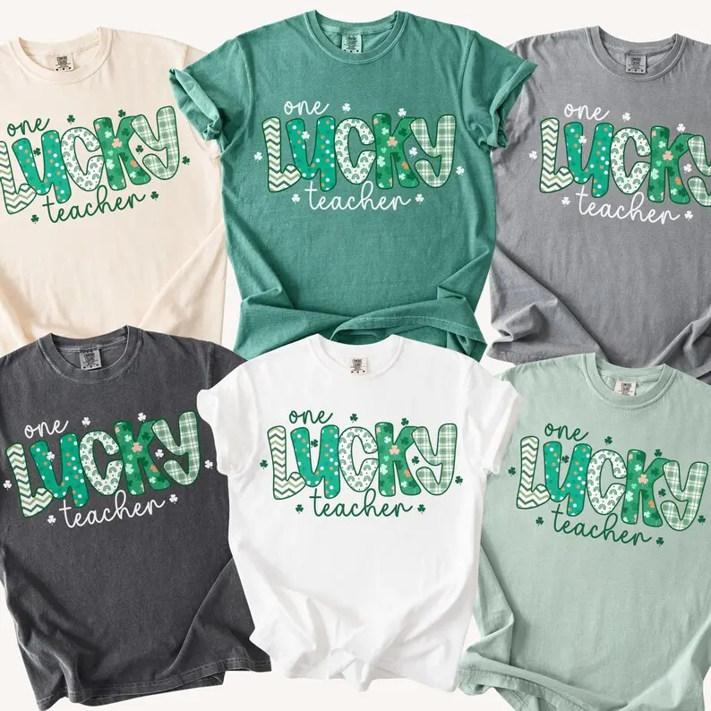St Patricks Day Teacher Shirt: Comfort Colors Saint Paddys Teacher T-Shirt, St Pattys Teacher Shirts, Irish Shirt, One Lucky Teacher Tee, Cute Teacher Life Shirt