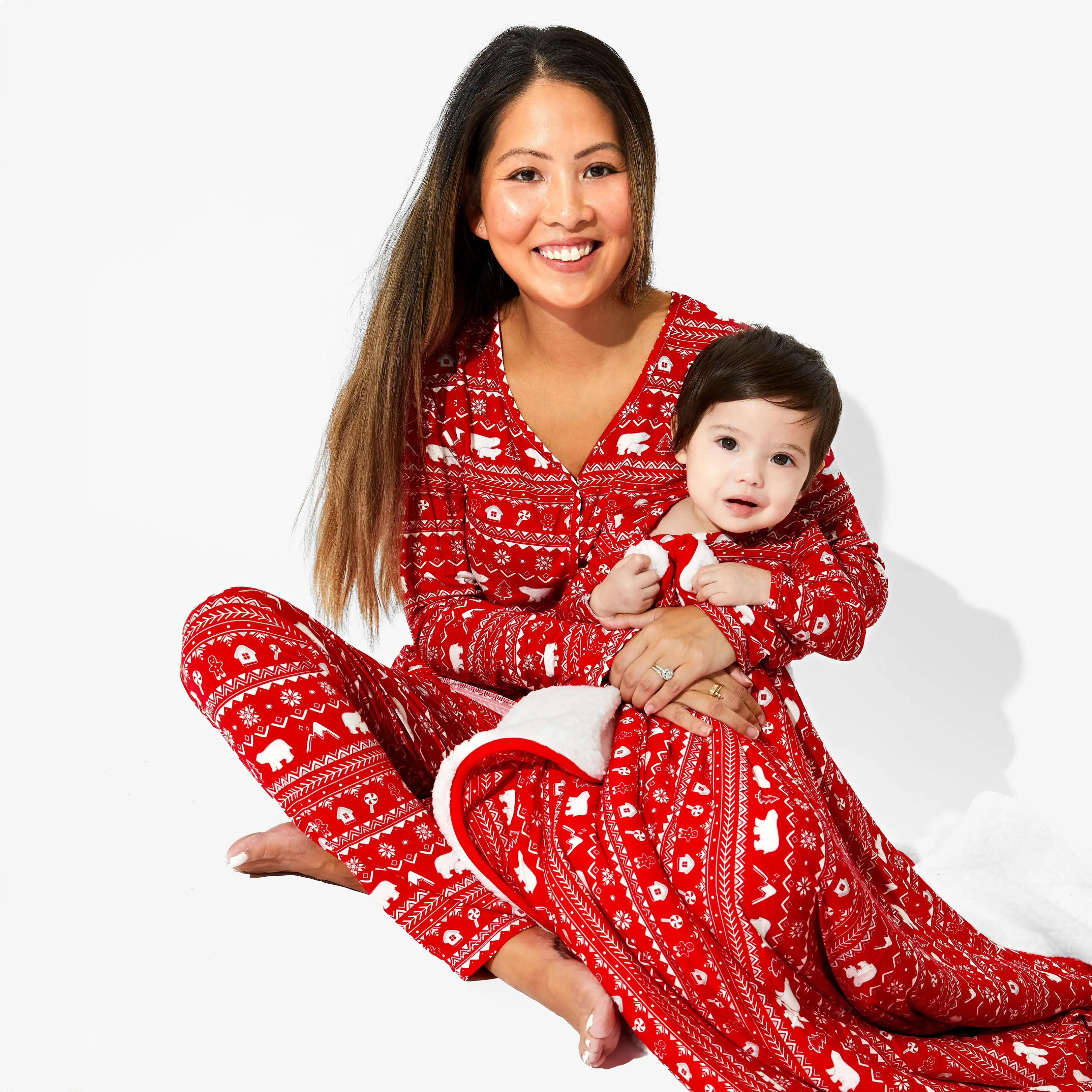 Polar Isle Red Bamboo Women's Pajama Set