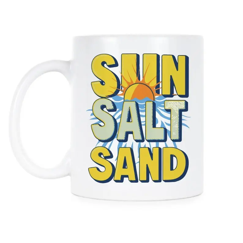 Sun Salt Sand Beach Mug, Sun Mug, Summer Mug, Vacation Beach Gift