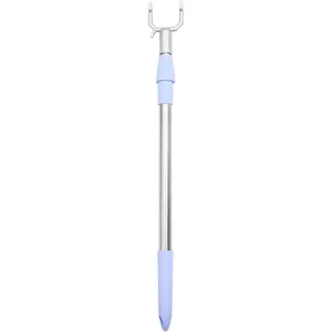 Telescopic Clothes Fork Rod Aluminum Alloy Extension Pole with Hook for Hanging Clothes Laundry Storage and Balcony Drying 21.65 Inches