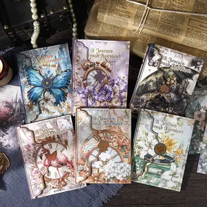 2 styles, 1 style with 120 sheets vintage craft paper featuring floral, animal, dreamy patterns, luxurious vintage style, suitable writing, DIY planner decoration, scrapbook journal craft paper