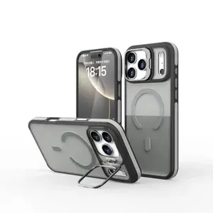 Two-Tone Frame Magnetic Phone Case With Camera Kickstand For iPhone 17 Pro,17 Pro Max,16,15,14,13,12,11