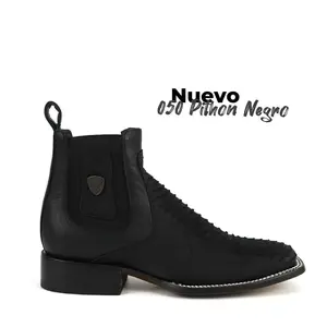 050 Pithon Embossed Mate Jumbo Print Bototin Vaquero de Mexico Western Boots Ranch ankle boots Cowhide