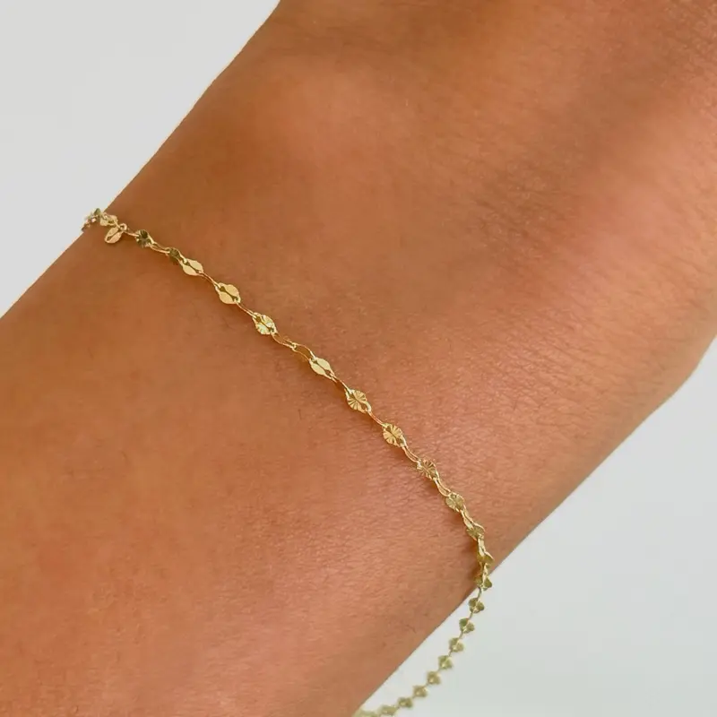 14K Gold Mirror Bracelet 1.5MM