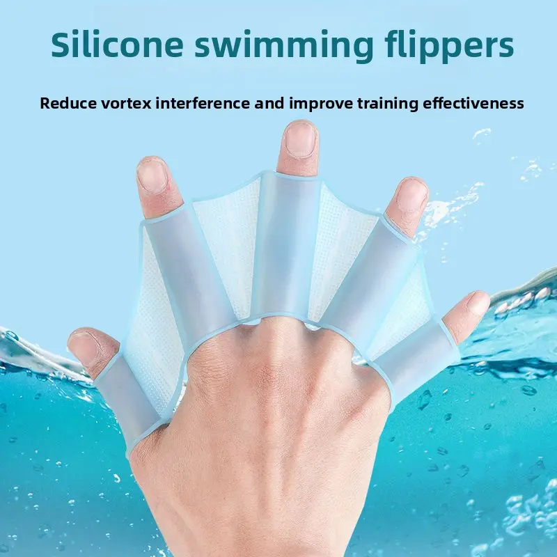 Webbed Silicone Hand Paddles for Swimmers, Professional Training Gloves for Adults & Kids to Reduce Drag & Build Strength