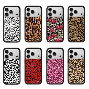 Wildflower INS Fashion Leopard print Phone Case for 17 Pro 16 Pro Max 15 14 13 12 16 15 Plus 3D WF Cute cherry Protective cover colorful ip17promax christmas halloween birthday valentine bratz girls