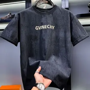 American Style European Station Men's High-End Tie-Dye Letter Crew Neck Short Sleeve T-Shirt 2025 New Summer Loose Half Sleeve Men short sleeve t-shirt short sleeve pattern t-shirt Funny Mexican Dad T-shirt season shirt classic cotton tee graphic  tees
