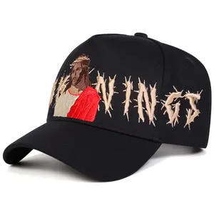 Unisex Jesus Crown of Thorns Embroidered Baseball Cap Outdoor Adjustable Sunscreen Leisure Hat Spring Autumn Travel Tourism Beach Vacation