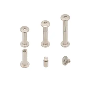 30 Sets M5 x 20mm Chicago Screws Binding Screw Posts Book Screws Binding Barrels and Screws Assortment Kit for Leather Saddles Purses Belt Repair with Extention Posts (20pcs) Nickel-Plated