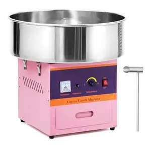 GARVEE 1000W Commercial Cotton Candy Machine with 21" Stainless Steel Bowl, Digital Temperature Control, Sugar Scoop, and Drawer, Perfect for Home Parties, Birthdays, and Carnivals in Vibrant Blue Color.