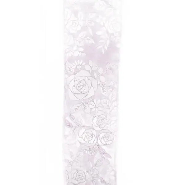2.5" x 10yd Multi Roses Ribbon – Lavender Silver