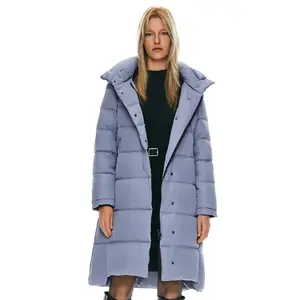 Orolay Women's Hooded Down Jacket , Stay Stylish and Warm, Long Winter Coat with Hi-Lo Hem for Daily Wear Womenswear Tops