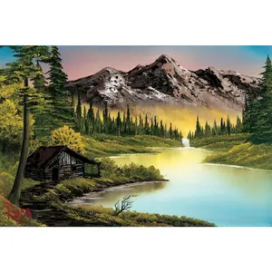 Wall DecorBob Ross Mountain Retreat Art Print Poster 12x18 Room Gifts Colorful Ornaments Decoration Artistic