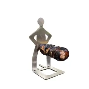 new product stainless steel bbq sausage holder outdoor humanoid barbecue sausage rack