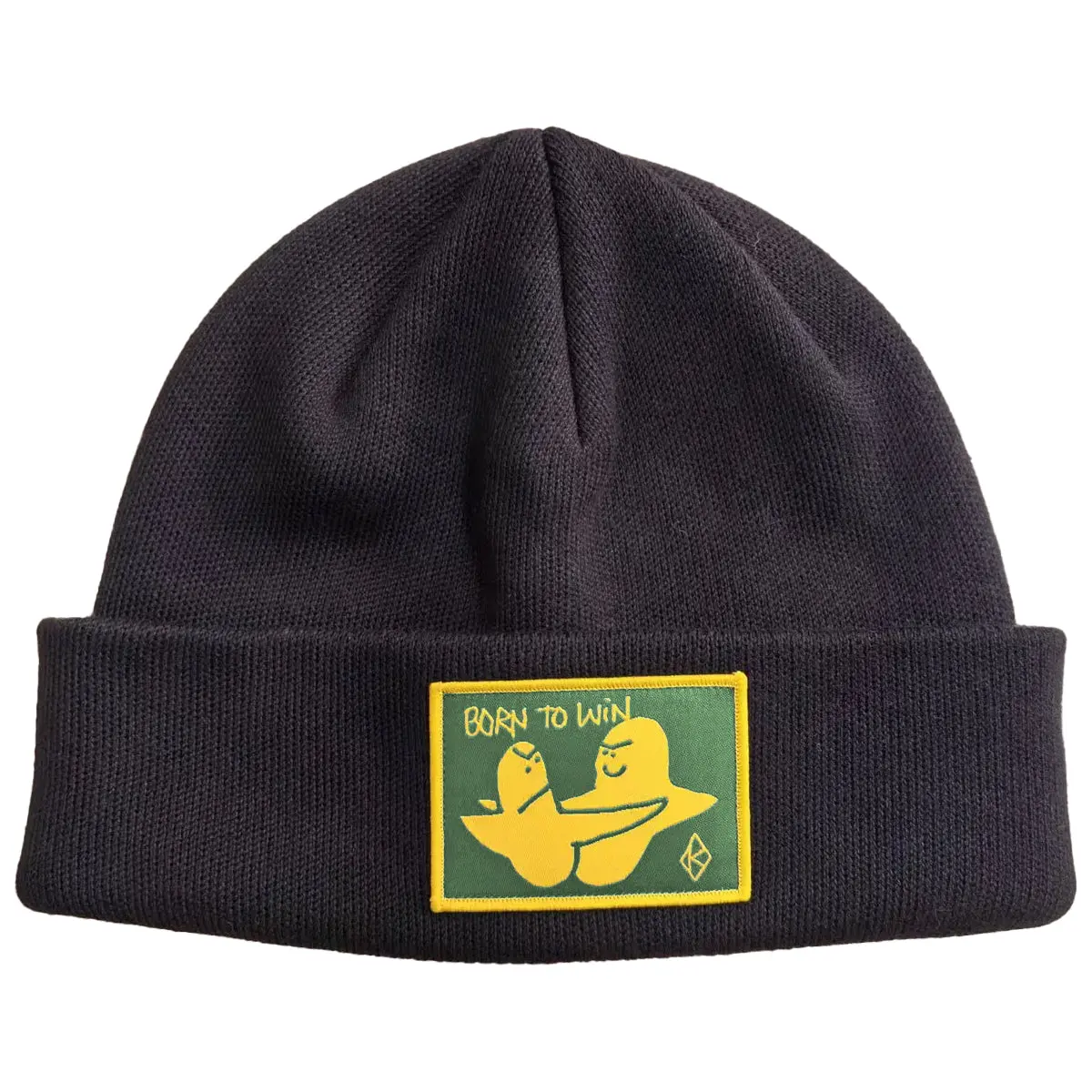 Krooked Skateboards Beanie Born to Win Cuff Black