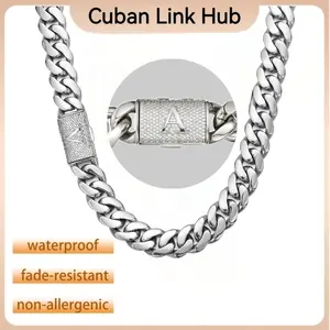 Chunky Chain Miami Cuban-Style Necklace | Stainless Steel Men's Hip-Hop Necklace Perfect for Parties or Everyday Wear Punk Rap-Inspired Jewelry Gift