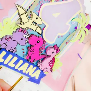 Dinosaur shaker cake topper